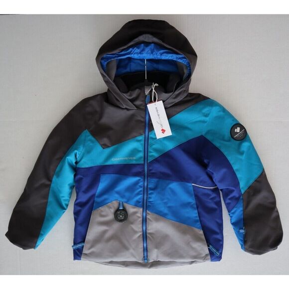 Obermeyer 61076-23003 Kid's Sz 7 Stone/Blue Altair Insulated Snow Jacket - Picture 1 of 16